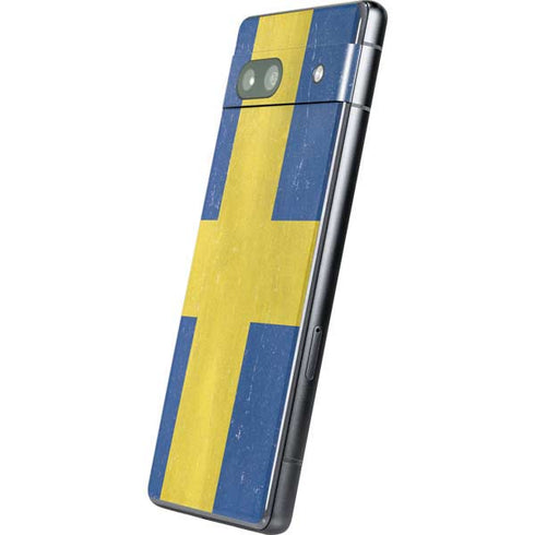 Sweden Flag Distressed Google Pixel 7a Skin