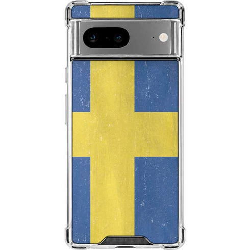Sweden Flag Distressed Google Pixel 8a Clear Case