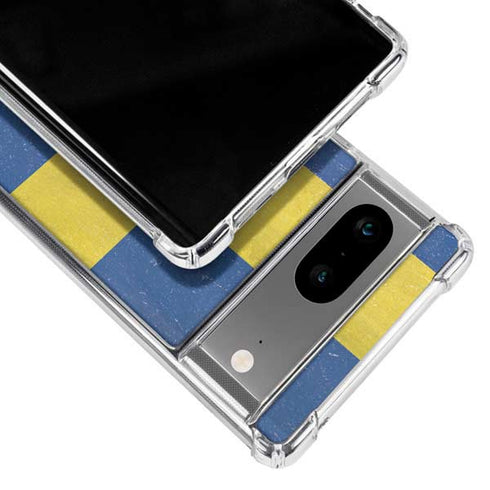 Sweden Flag Distressed Google Pixel 8a Clear Case
