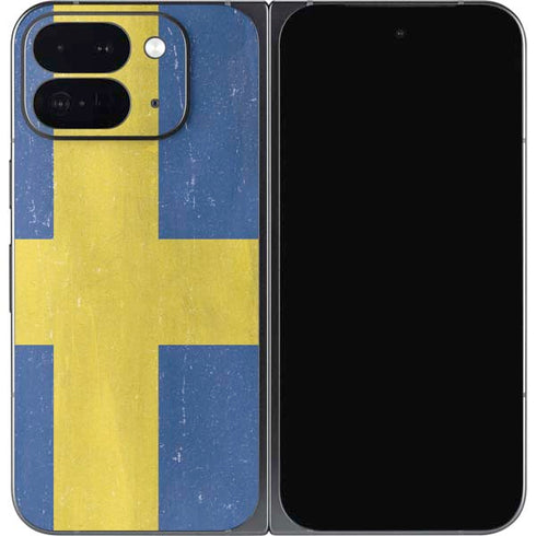 Sweden Flag Distressed Google Pixel 9 Pro Fold Skin