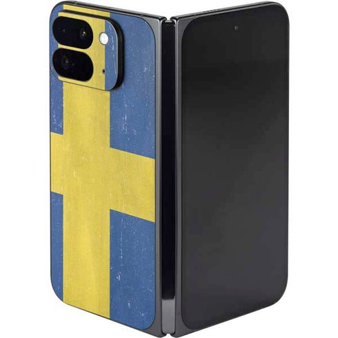 Sweden Flag Distressed Google Pixel 9 Pro Fold Skin