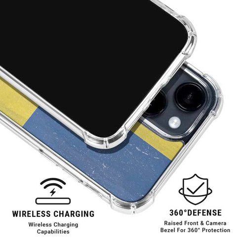 Sweden Flag Distressed iPhone 15 Clear Case