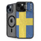 Sweden Flag Distressed iPhone 15 Plus Kickstand Case