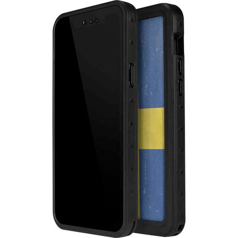 Sweden Flag Distressed iPhone 15 Plus Waterproof Case