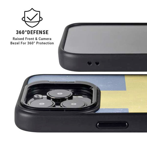 Sweden Flag Distressed iPhone 15 Pro Kickstand Case