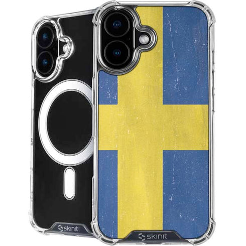 Sweden Flag Distressed iPhone 16 MagSafe Case
