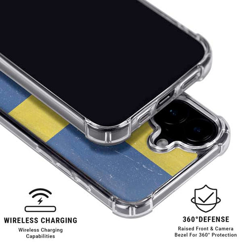 Sweden Flag Distressed iPhone 16 MagSafe Case