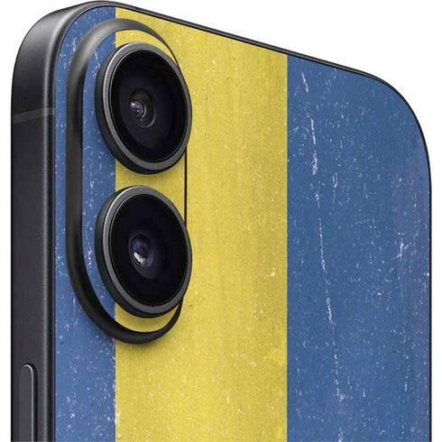 Sweden Flag Distressed iPhone 16 Plus Skin