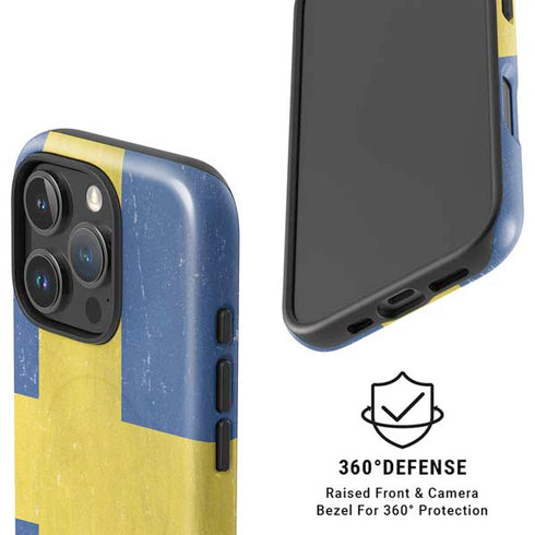 Sweden Flag Distressed iPhone 16 Pro Magsafe Impact Case