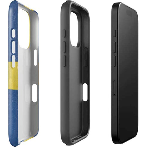 Sweden Flag Distressed iPhone 16 Pro Max Impact Case