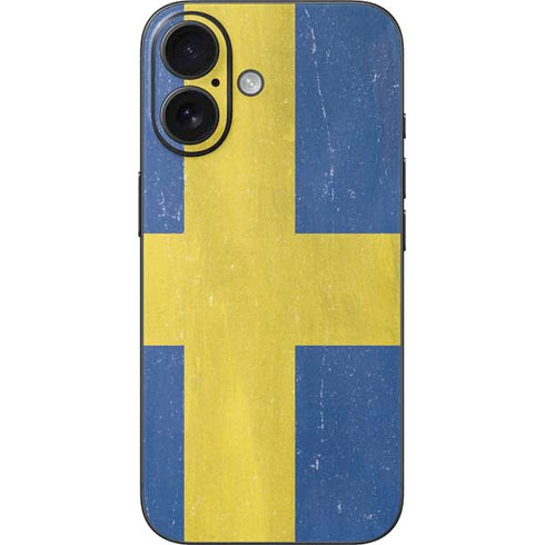 Sweden Flag Distressed iPhone 16 Skin