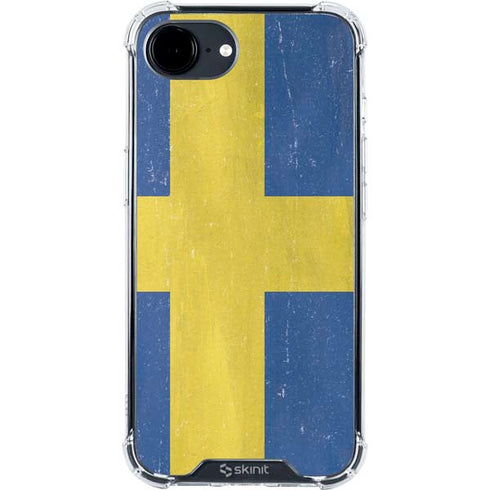 Sweden Flag Distressed iPhone 16e Clear Case
