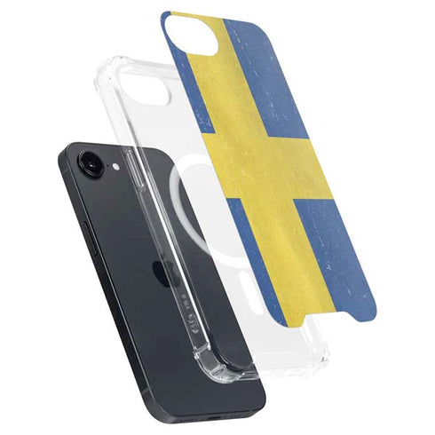 Sweden Flag Distressed iPhone 16e MagSafe Case