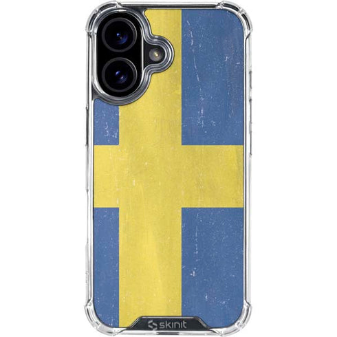 Sweden Flag Distressed iPhone 17 Clear Case