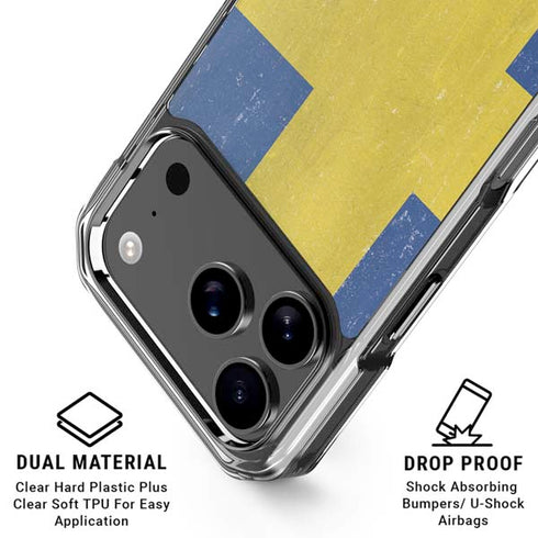 Sweden Flag Distressed iPhone 18 Pro Clear Case
