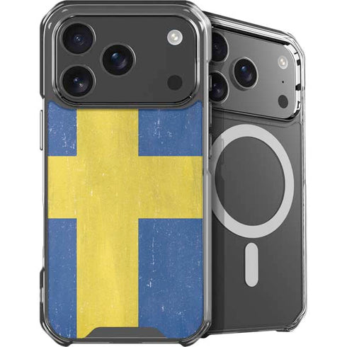 Sweden Flag Distressed iPhone 18 Pro MagSafe Case