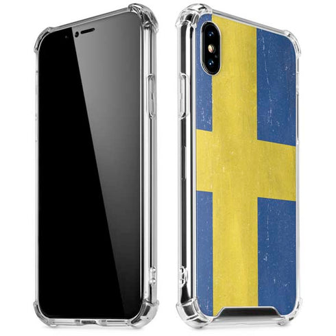 Sweden Flag Distressed iPhone X/XS Clear Case