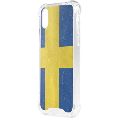Sweden Flag Distressed iPhone XS Clear Case