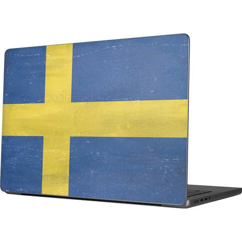 Sweden Flag Distressed Apple MacBook Pro 14-inch Skin