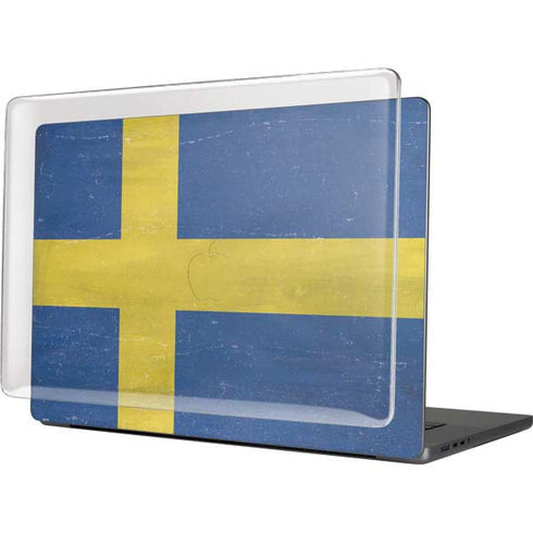 Sweden Flag Distressed MacBook Cases