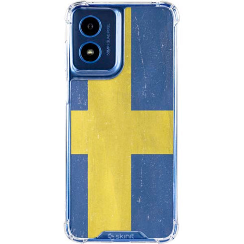 Sweden Flag Distressed Moto G Play 4G (2024) Clear Case