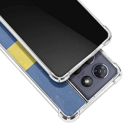 Sweden Flag Distressed Moto G Power 5G (2025) Clear Case