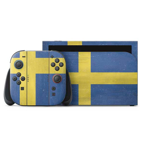 Sweden Flag Distressed Nintendo Switch 2 (2025) with Joy-Con Skin