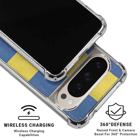 Sweden Flag Distressed Pixel 9/9 Pro Clear Case
