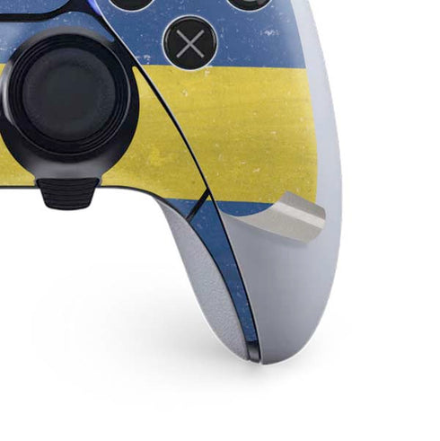 Sweden Flag Distressed PS5 DualSense Edge Pro Controller Skin