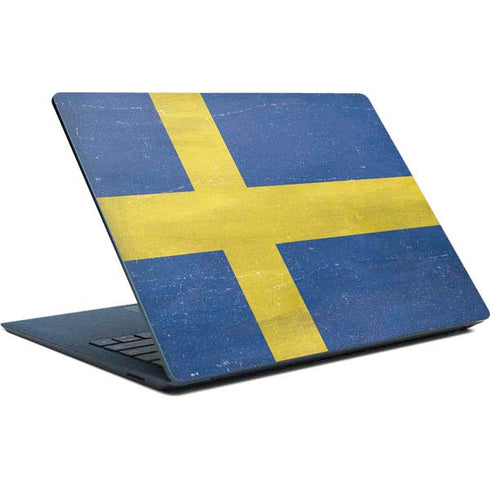 Sweden Flag Distressed Surface Laptop Skin