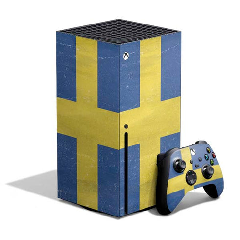 Sweden Flag Distressed Xbox Series X Skins