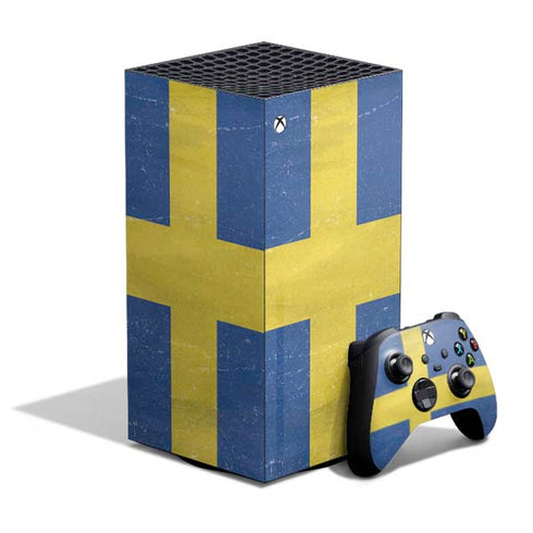 Sweden Flag Distressed XBox Series X Digital Edition Bundle Skin