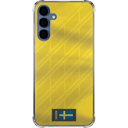 Sweden Soccer Flag Galaxy A55 5G Clear Case
