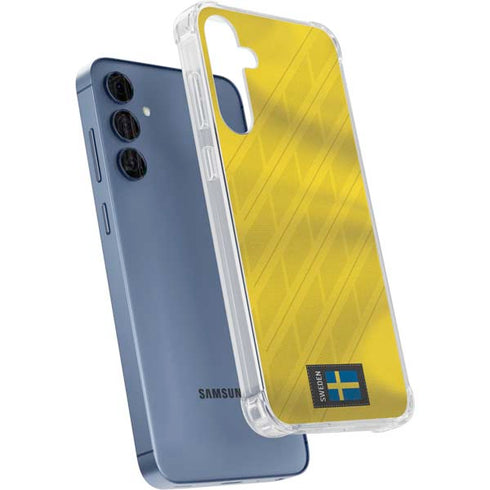 Sweden Soccer Flag Galaxy A55 5G Clear Case