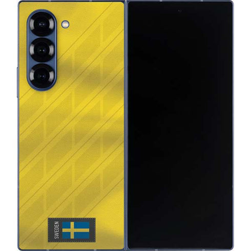 Sweden Soccer Flag Galaxy Z Fold6 Skin