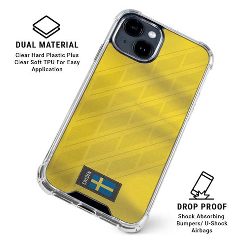 Sweden Soccer Flag iPhone 15 Clear Case
