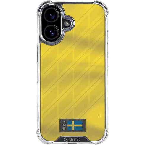 Sweden Soccer Flag iPhone 16 Clear Case