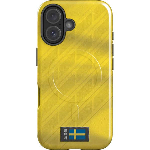 Sweden Soccer Flag iPhone 16 Magsafe Impact Case