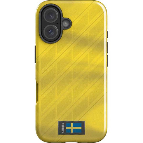 Sweden Soccer Flag iPhone 16 Plus Impact Case