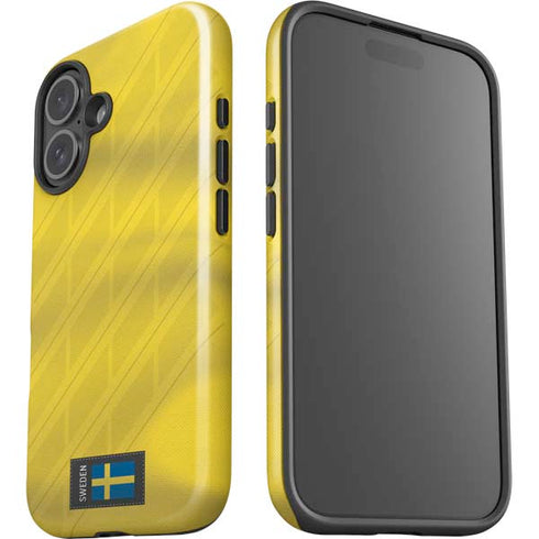Sweden Soccer Flag iPhone 16 Plus Impact Case
