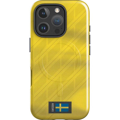Sweden Soccer Flag iPhone 16 Pro Magsafe Impact Case