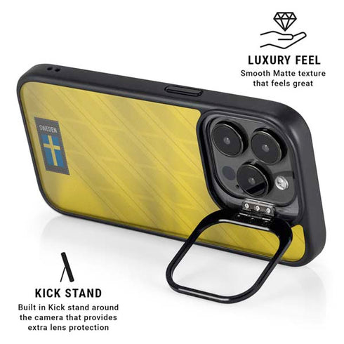 Sweden Soccer Flag iPhone 16 Pro Max Kickstand Case