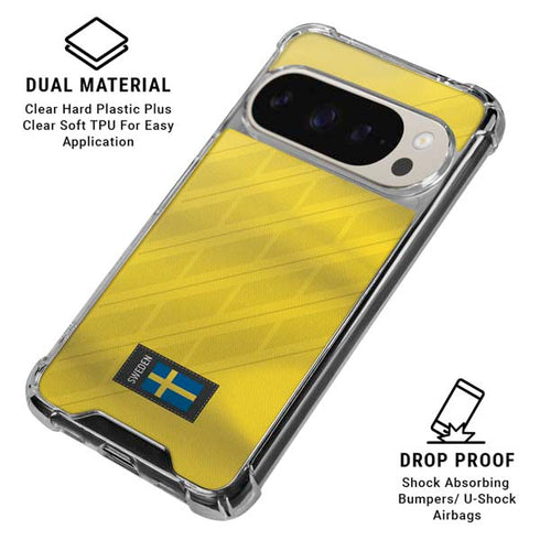 Sweden Soccer Flag Pixel 9/9 Pro Clear Case