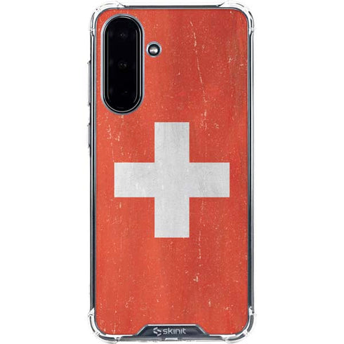 Switzerland Flag Distressed Galaxy A36 5G Clear Case