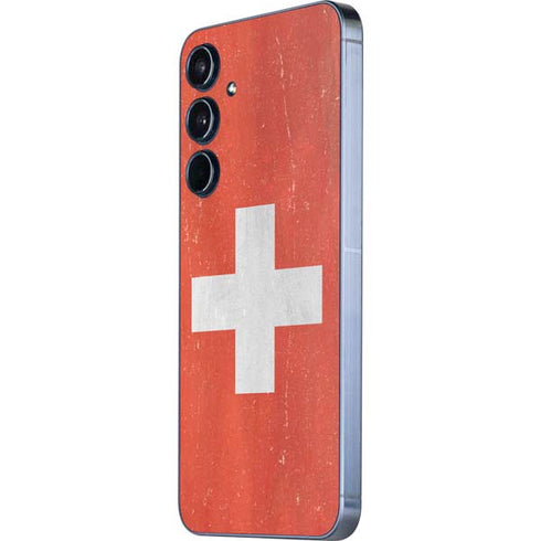 Switzerland Flag Distressed Galaxy A36 5G Skin