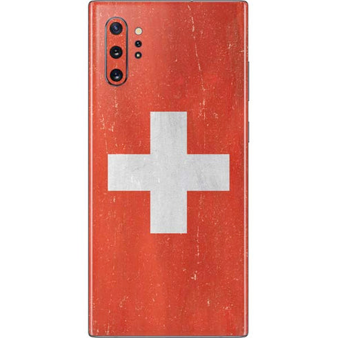 Switzerland Flag Distressed Galaxy Note 10 Plus Skin