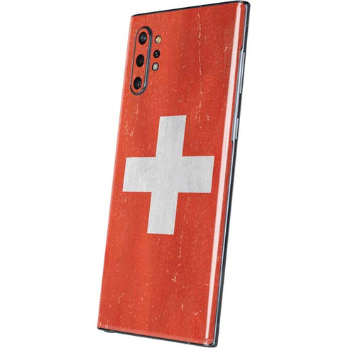 Switzerland Flag Distressed Galaxy Note 10 Plus Skin