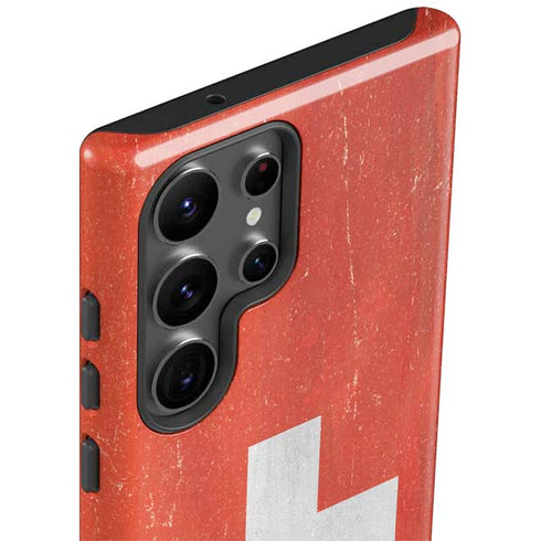 Switzerland Flag Distressed Galaxy S23 Ultra Pro Case