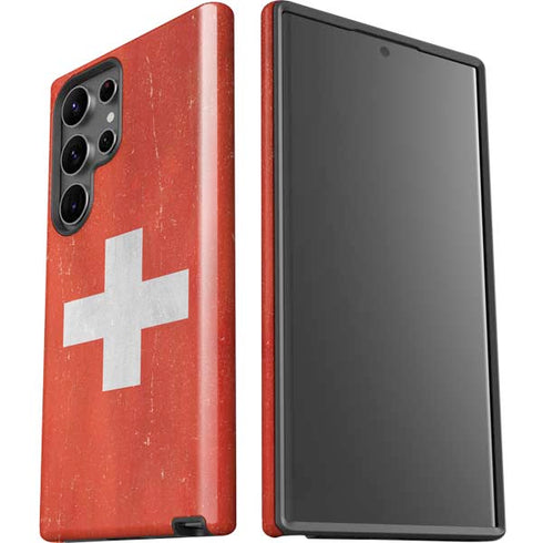 Switzerland Flag Distressed Galaxy S23 Ultra Pro Case