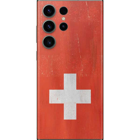 Switzerland Flag Distressed Galaxy Skins